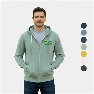 Custom Logo Retro Heather Cotton-Poly Full-Zip Hooded Sweatshirt