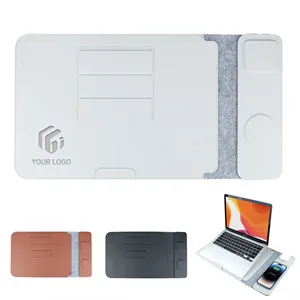 Custom Logo 3 in 1 travel office laptop sleeve with wireless charging