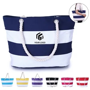 Large Blue Water Resistant Beach Travel Shoulder Tote Bag