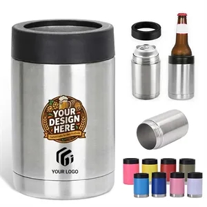 Custom Logo 12oz double wall beverage holder insulated bottle can cooler