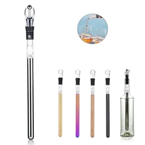 Stainless steel wine bottle cooler stick with stopper