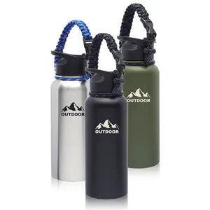 Custom Logo 34 oz. Vulcan Stainless Steel Water Bottle with Strap