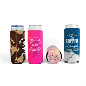 Custom Logo Full Color 12oz Neoprene Tall Slim Can Coolie
