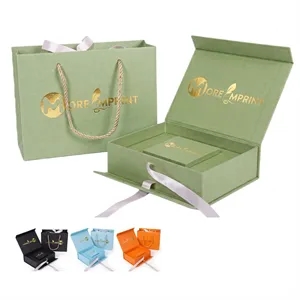 Magnetic Flip-Top Handle Gift Box w/ Inner Jewelry Case