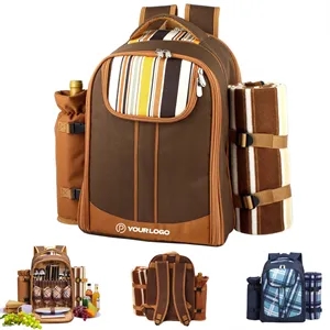Picnic backpack bag for 4 person cooler for outdoor hiking