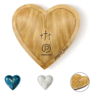 Heart prayer bowl wooden decorative tray for home decor