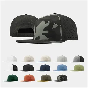 Custom Logo Perforated 6 Panel Water Repellent Snapback Golf Hat