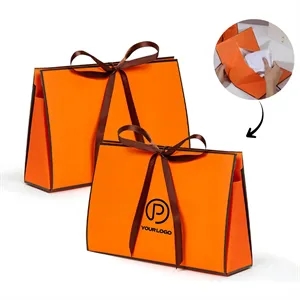 Reusable gift wrapping bag with ribbon for birthday wedding