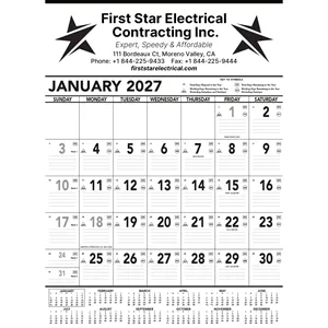 Commercial Contractor Calendar: Black & White 2027