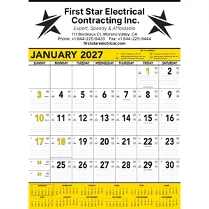 Commercial Contractor Calendar: Yellow & Black 2027
