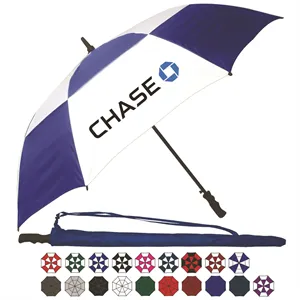 Custom Logo Wind Vented Automatic Open Golf Umbrella (60" Arc)