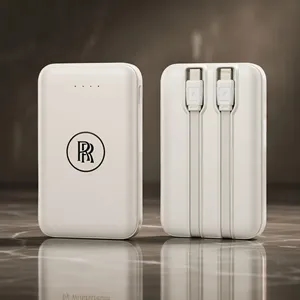 5000 mAh Power Bank with Built-in Cables
