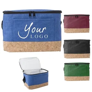 Custom Logo Two Tone Cooler Bag With Cork Detail