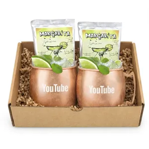 Custom Copper Mug Margarita Gift Set in Kraft Box