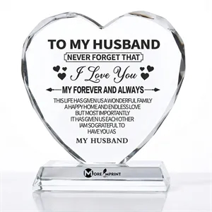 4" Engraved Crystal Trophy Award Gift with Base