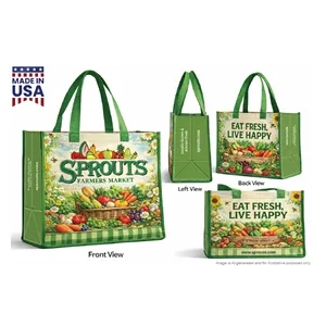 16x12x7 Full Color Laminated Tote Bag
