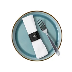 Napkin Rings (Set of 2). Full Grain Leather. Made in USA.