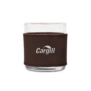 10.5oz Rocks Glass. Full Grain Leather. Made in USA.