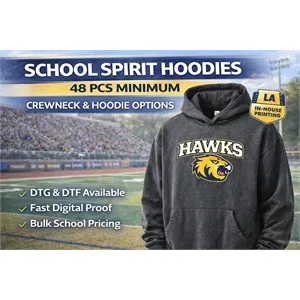 Custom Logo 48-Hour School Spirit Hoodies Program - 48 PCS  LA