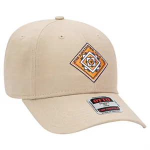 Custom Logo Cotton Ripstop 6 Panel Low Profile Baseball Cap