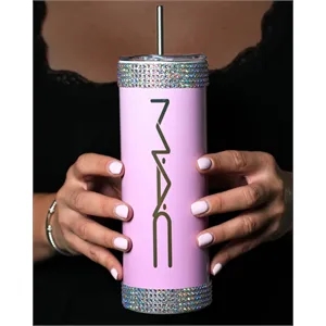 Custom Logo 20 Oz. Sublimated Stainless Steel Tumbler with Rhinestones