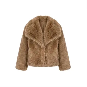 Custom Logo Flygo Faux Fur Jacket - Premium Winter Outerwear for Women