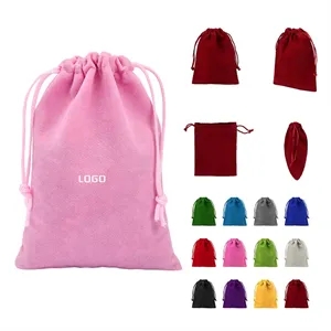 4.7"x6" Small Velvet Jewelry Pouch Drawstring Bag