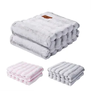 Custom Logo Polyester Plush Throw Blanket With Custom Logo