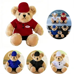 Custom Logo Cute Teddy Bear Plush Toy with Baseball Cap