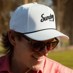 Custom Logo Sunday Golf® 5-Panel Retro Fit Rope Hat