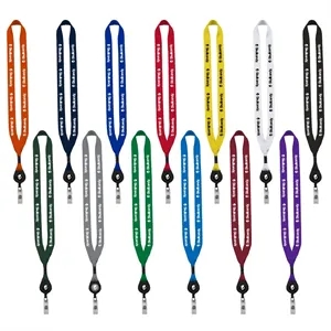 3/4" Polyester Lanyard with Retractable Badge Reel