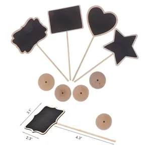 Reusable Mini Chalkboard Signs Wood Table Decor with Base
