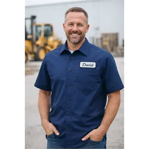 Custom Logo USA-Made Industrial Work Shirt, Custom Mechanic & Garage
