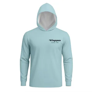Custom Logo Men's Long Sleeve Full Color T-Shirt with Hood