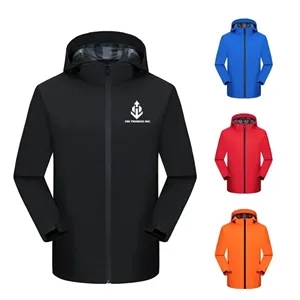 Custom Logo Waterproof Zip-Up Hooded Jacket-Multi-Sport Outerwear