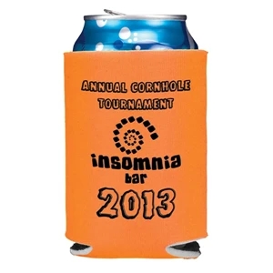 Folding Foam Can Cooler 1 side imprint