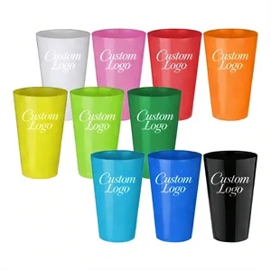 16 Oz Colorful Reusable Plastic Party Cups Stadium
