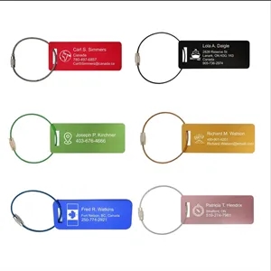 Custom Laser Engraved Aluminum Luggage Tag