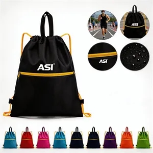 Custom Logo Waterproof Nylon Drawstring Backpack for Outdoor Activities