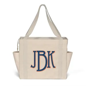 Jeremy™ - Deluxe Canvas Zipper-Close Tote - ColorVista