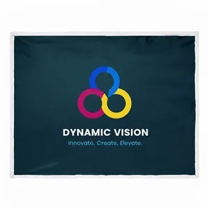 Custom Logo Ultra Soft Plush Flannel Throw Sherpa Blanket (50"X 60")
