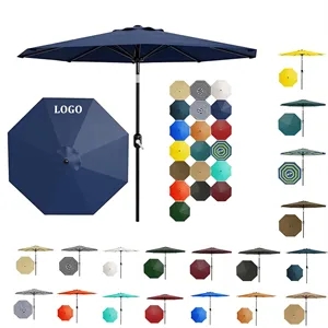Custom Logo Crank Lift Button Tilt Outdoor Table Umbrella