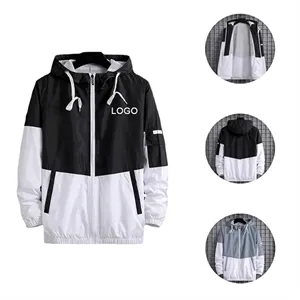 Custom Logo Lightweight Windproof Water-Resistant Hooded Jacket