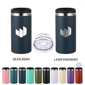 Custom Logo 16 oz Dual-Lid Insulated Can Tumbler