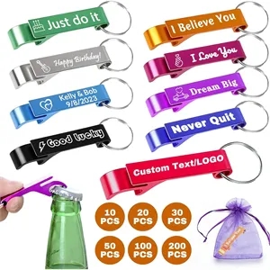 Custom Bottle Opener Keychain, Personalized Logo