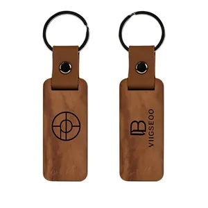 Custom Engraved Wooden Keychain, Personalized Logo Wood Key