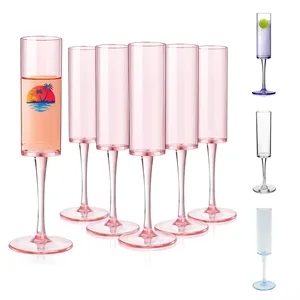 5.5oz Reusable Plastic Champagne Flutes Wine Glasses