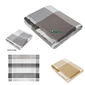 Custom Logo Buffalo Check Throw Blanket
