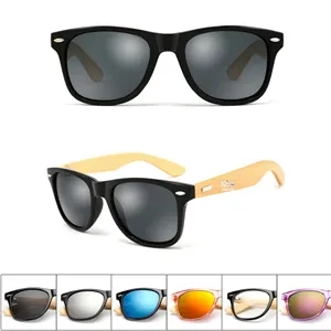 Custom Logo Bamboo Wood Sunglasses with Polarized Lens