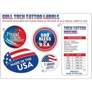 Election sticker sheet (removable Tech Tattoos)
